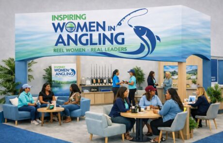 women in angling booth 2026